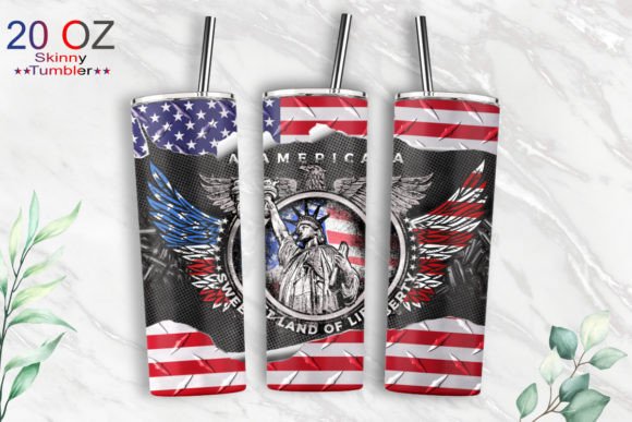 America Flag Tumbler Wrap Graphics & Print Templates