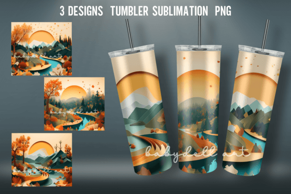 Autumn Tumbler Sublimation Design: Graphics for Crafts Sellers