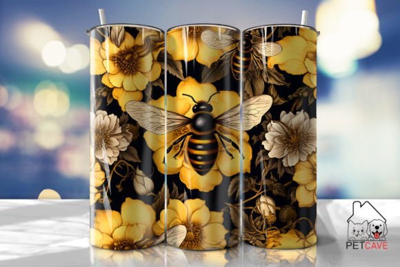 Bee Kind Flower Tumbler 20oz Graphics for Crafts