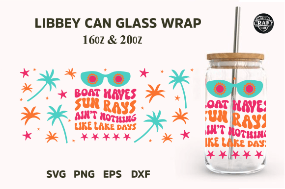 Boat Waves Sun Rays SVG: Graphics for Tumbler Wraps