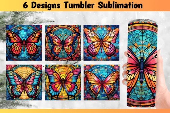 Butterfile Stained Glass Tumbler Wrap: Graphics for Crafts