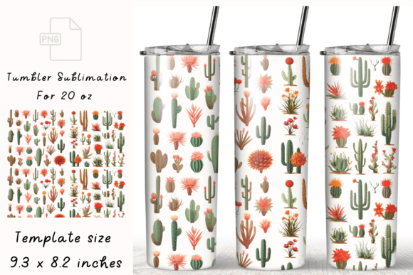 Cactus Tumbler Wraps for 20 Oz Skinny Graphics