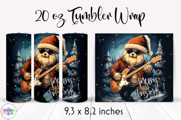 Christmas Rock Bear Tumbler Wrap Design