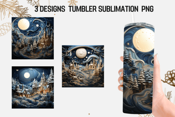 Christmas Tumbler Wrap Graphics for Crafts