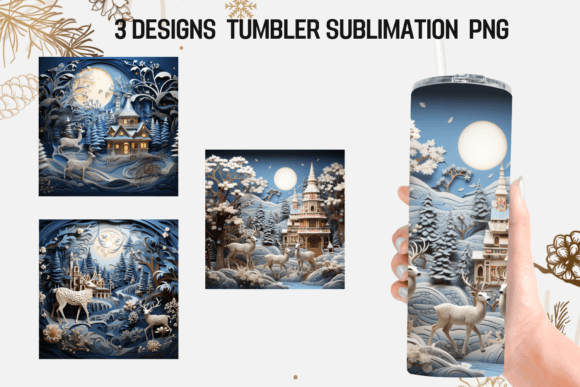 Christmas Tumbler Wrap Graphics for Crafts