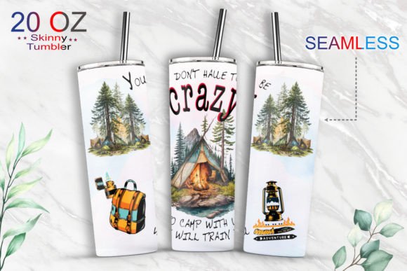 Crazy Camping Life Tumbler Graphics & Print Templates