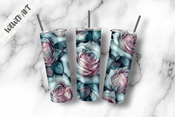 Crystal Rose Tumbler Wrap: Graphics for Crafts Sellers