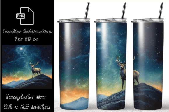 Deer Mountain Christmas Tumbler Wrap Graphics