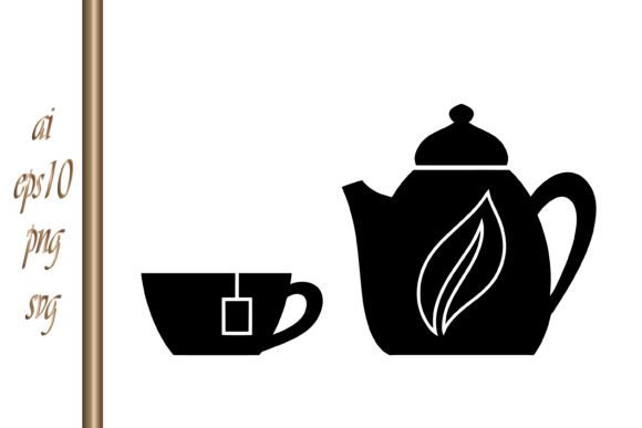 Doodle Teapot with Cup Icon Drink Clipar Graphics