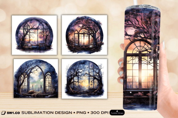 Fairy Night Tumbler Wrap Sublimation PNG for Crafts & Graphics