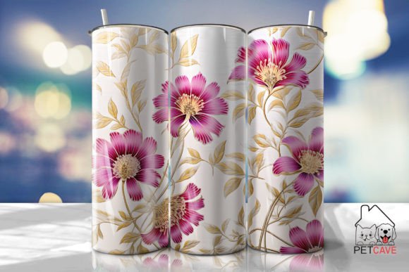 Flower Tumbler 20oz 3 Graphics for Crafts