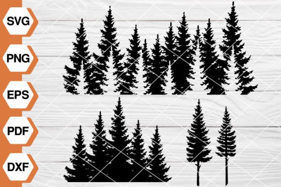 Forest SVG, Treeline SVG EP-128: Graphics & Illustrations for Sellers