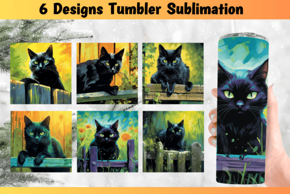 Halloween Cat Tumbler Wrap: Graphics for Crafts