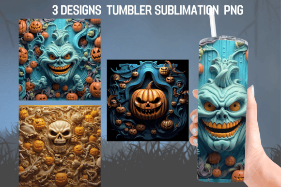 Halloween Tumbler Sublimation Design: Graphics for Crafts-Driven Brands