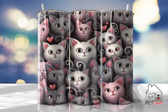 Kitty Pattern Tumbler Wrap: Graphics for Crafts Done Right
