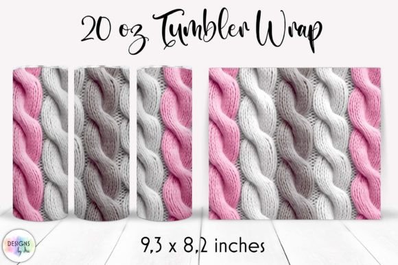 Knitted Pattern 20 Oz Tumbler Wrap PNG: Graphics for Cozy Tumbler Wraps