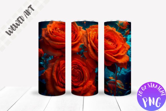 Orange Rose Tumbler Wrap: Graphics for Crafts & Branding