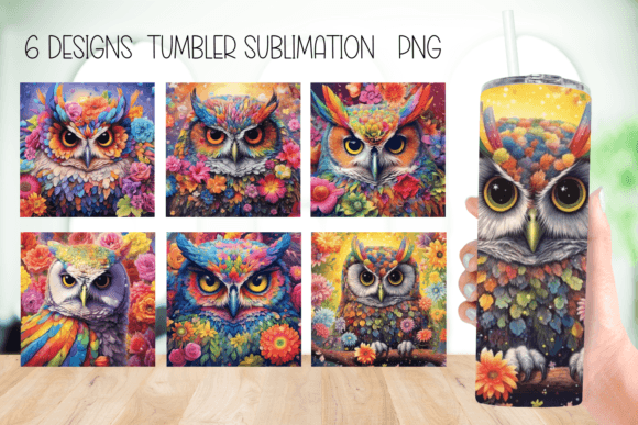 Owl Rainbows Tumbler Sublimation: Graphics for Crafts