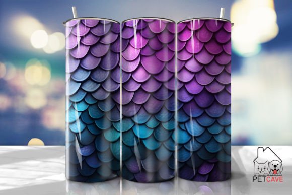 Purple Mermaid Scales Tumbler 20oz 2: Graphics for Crafts
