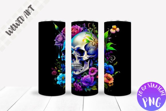 Skull X Flower Tumbler Wrap: Graphics for Bold Crafts Projects