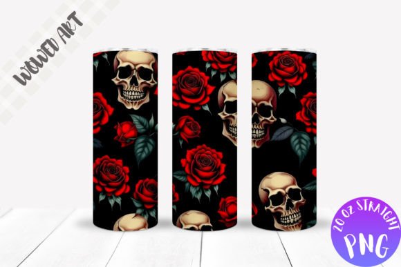 Skull X Roses Tumbler Wrap: Graphics for Bold Crafts