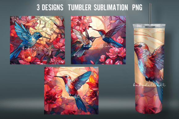 Stained Glass Hummingbird Tumbler Wrap: Graphics for Crafts