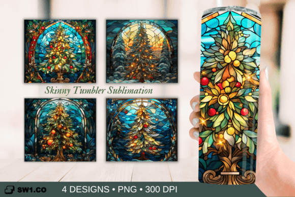 Stained Glass Tree Tumbler Sublimation: Graphics for Crafts Brands