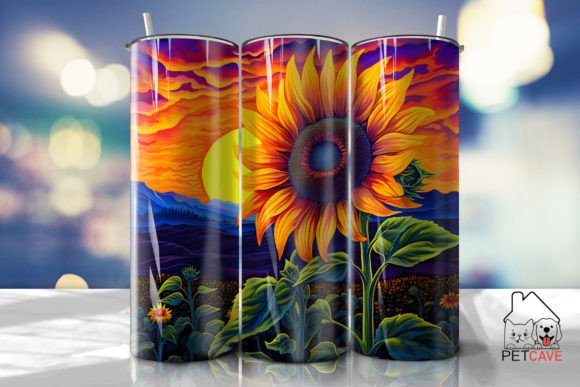 Sunflower Tumbler 20oz 9 Graphics for Crafts