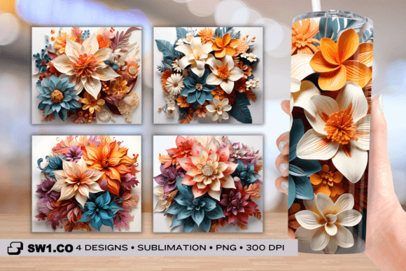Tropical Flower Tumbler Sublimation Wrap: Graphics for Crafts