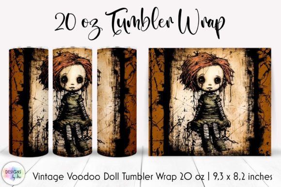 Vintage Halloween Doll Tumbler Wrap Graphics
