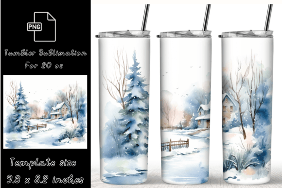 Watercolor Christmas Tumbler Wraps 20 Oz Graphics