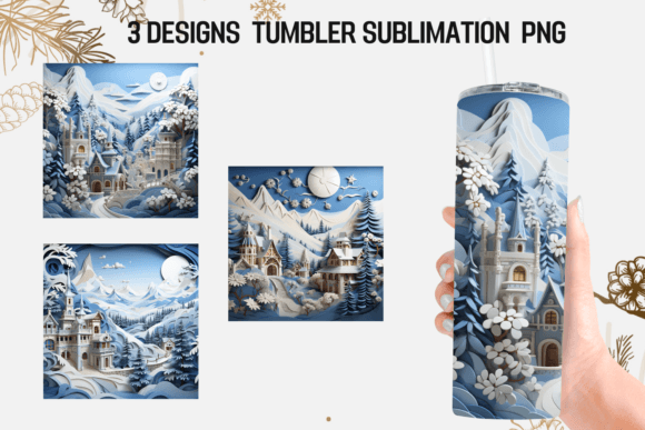 Winter Tumbler Sublimation Design: Graphics for Crafts