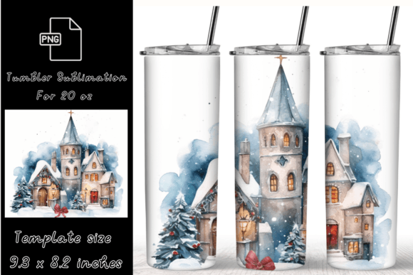 Winter Watercolor Tumbler Wraps 20 Oz Graphics