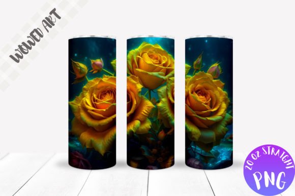 Yellow Roses Tumbler Wrap: Graphics for Crafts-Driven Branding